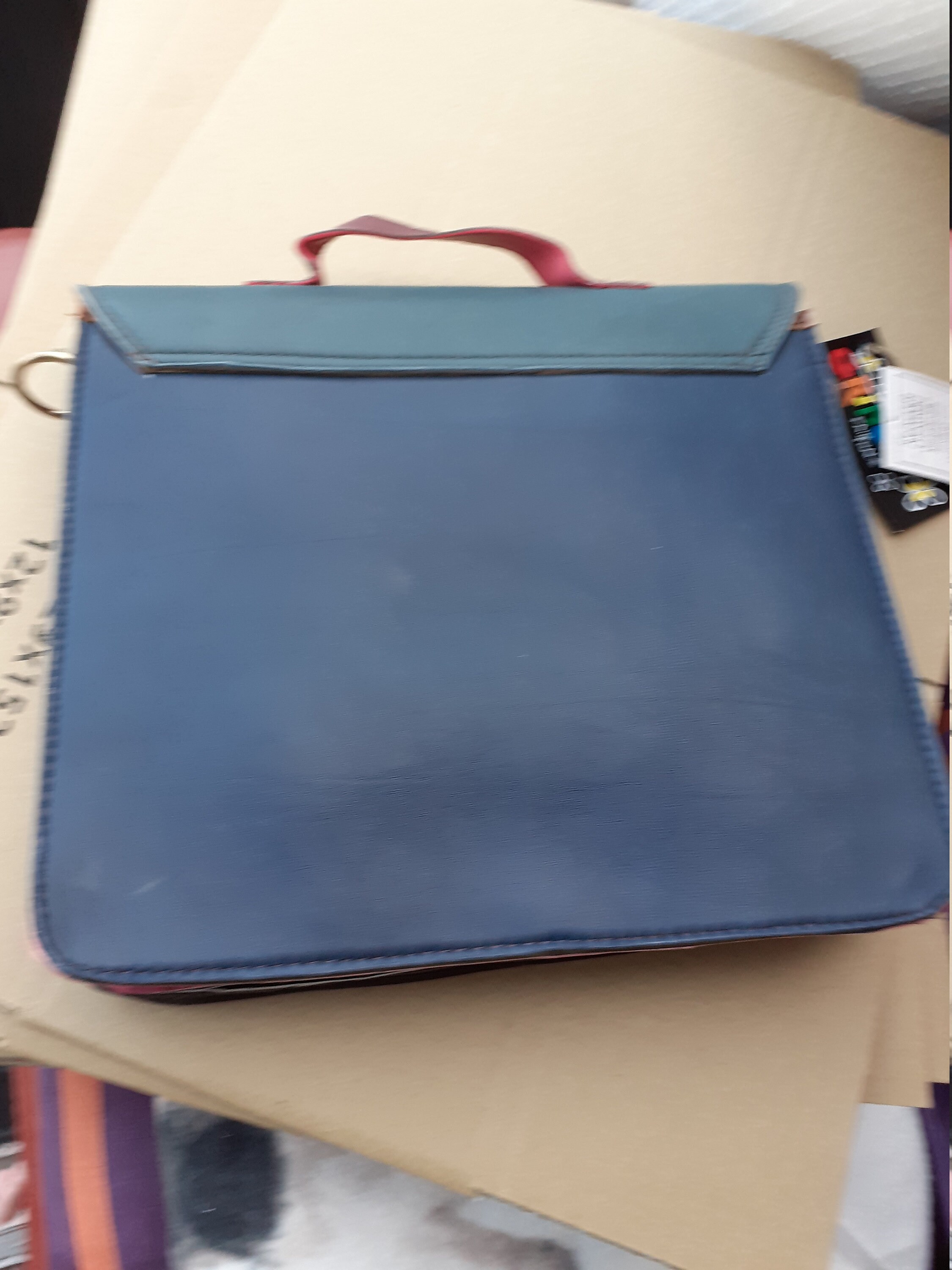 Mehrfarbige Schultertasche aus recyceltem Leder 100% Leder | Etsy