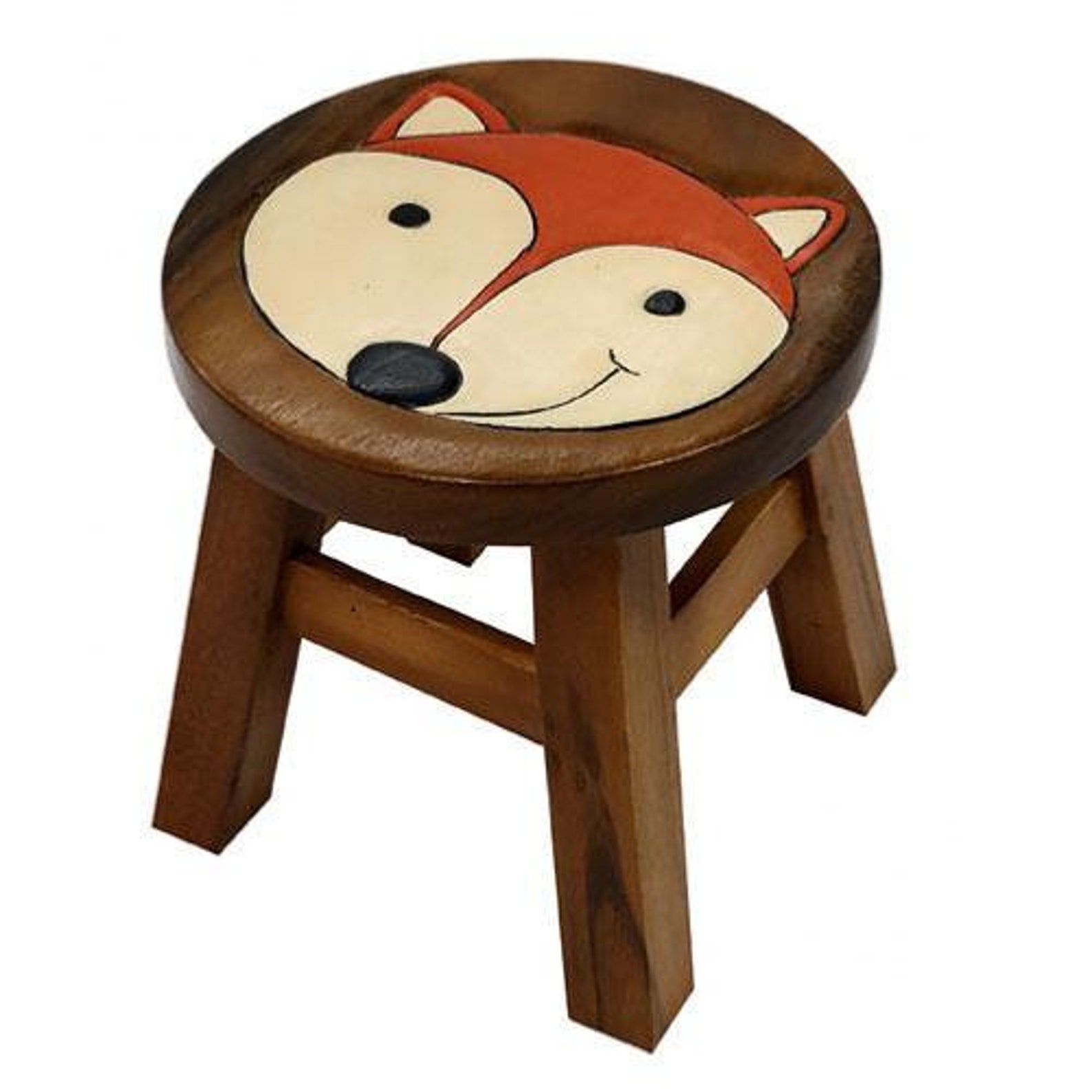 Child’s Solid Wood Fox Stool Handcrafted | Etsy