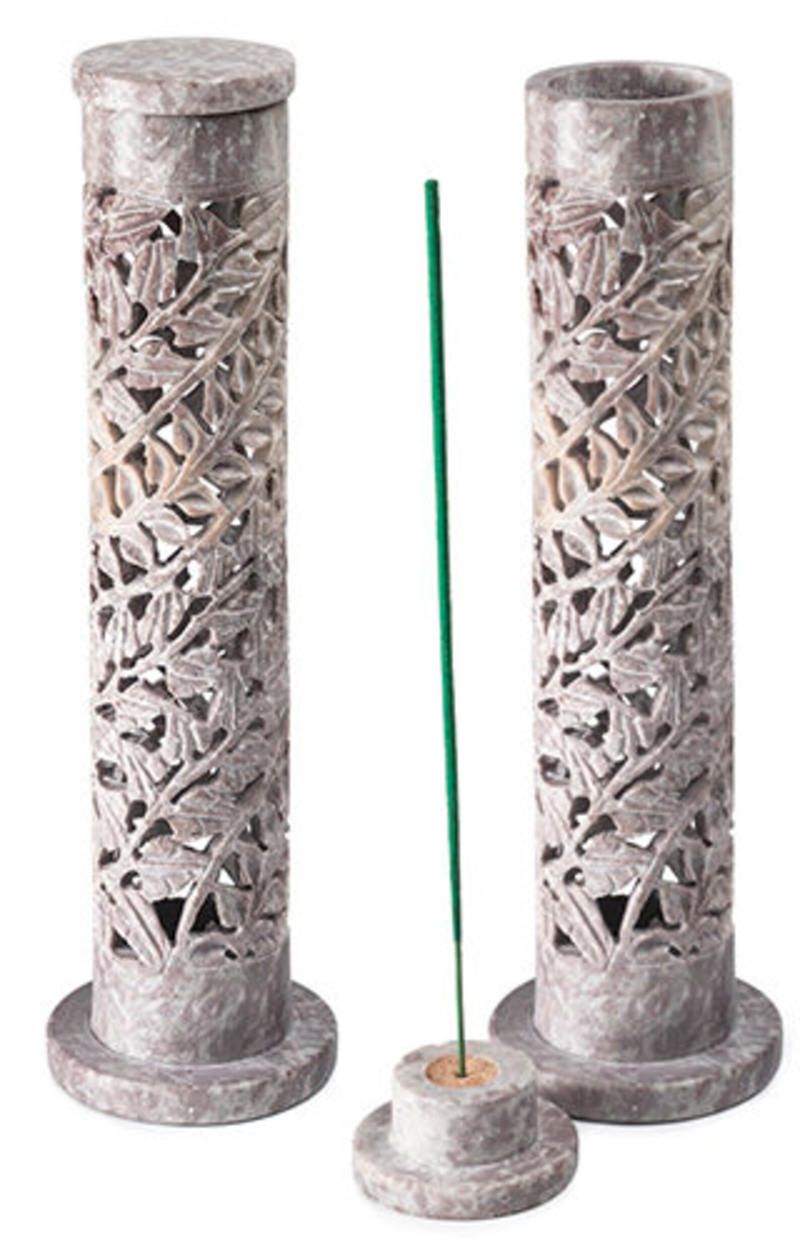 Hand Carved Soapstone Incense Tower & FREE Sticks Etsy UK