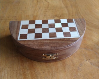 Jeu d'échecs de voyage en bois, fabriqué à la main