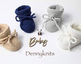 Hand knitted baby booties, Cotton mix, baby footwear, baby shoes, 0-3 Months, 3-6 Months, baby gift, baby shower gift