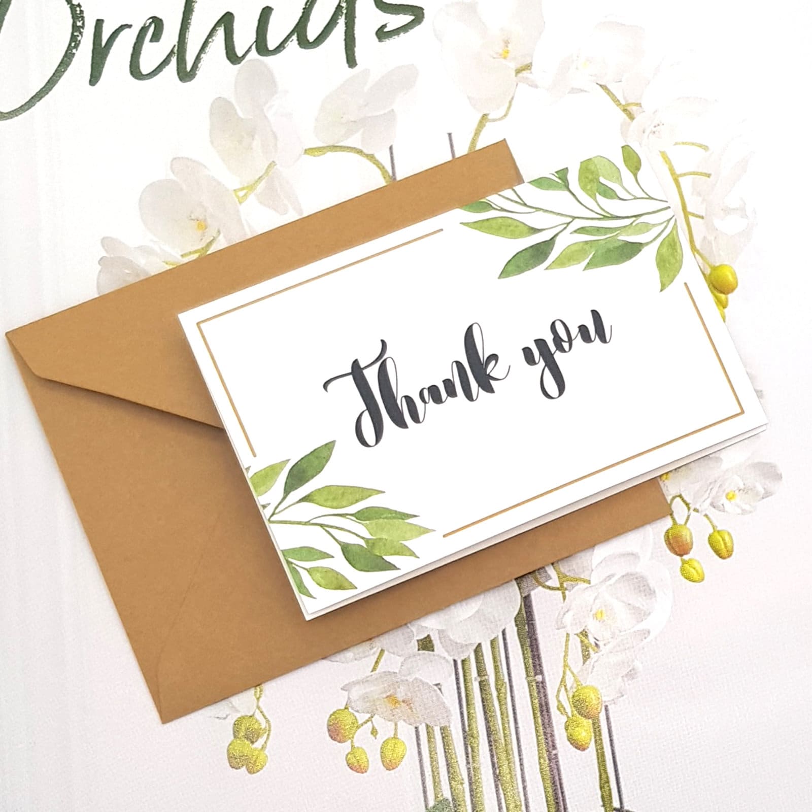 25x Thank You Cards Card Stock Paper 10x6.5cm Wedding Foldable