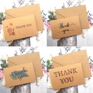 25x Thank You Cards Card Stock Paper 10x6.5CM Wedding Foldable Saying Shop Note