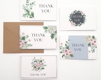 25x Thank You Cards Card Stock Paper 10x6.5CM Wedding Foldable Saying Shop Note