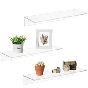 Custom Clear Acrylic Transparant Wall Shelf 24x11.5x5cm