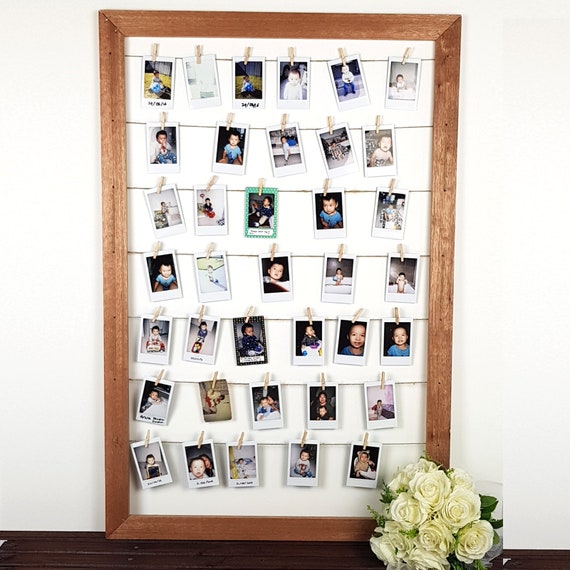 Custom Timber Instax Polaroid Hanging Holder Frame for Wedding