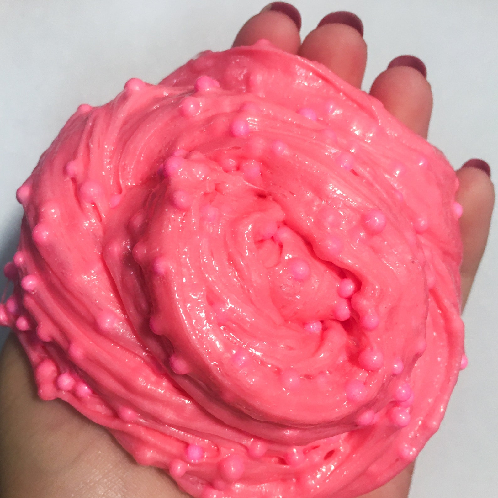 Hot Pink Floam Slime with Pink Foam Beads Satisfying ASMR Etsy