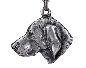 Vizsla Keyring, Silver plated keychain, Key ring with a dog, Solid key pendant, Gift Box available