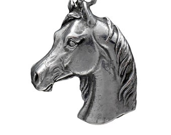 Arabian Horse Keyring, Silver plated keychain, Key ring with an Arab horse, Solid key pendant, Gift Box available