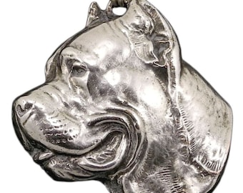 Cane Corso Keyring, Silver plated keychain, Key ring with a dog, Solid key pendant, Gift Box available