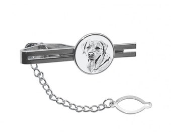 Tieclip with graphics Men Jewelry with dogs Gift for Men Tie clasp with chain Labrador Retriever Tie clip with a dog Sketch style dog