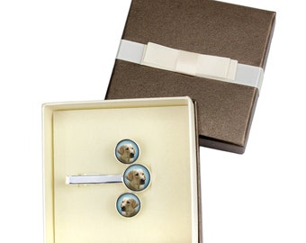 Tieclip with graphics Men Jewelry with dogs Gift for Men Tie clasp with chain Labrador Retriever Tie clip with a dog Sketch style dog