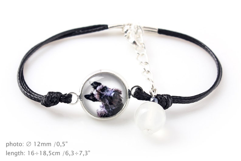 Customizable Bracelet and necklace with a photo of a dog Scottish terrier A set of jewelry in a gift box Handmade