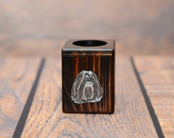 Portavelas Shih Tzu, soporte para velas de té, portavelas de madera, decoración para el hogar y la oficina, regalo para amantes de los perros, decoración para amantes de los perros