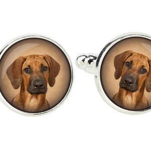 Rhodesian Ridgeback Cufflinks with a photo of a dog, Customizable men’s jewelry for pet lovers, Your photo, Handmade