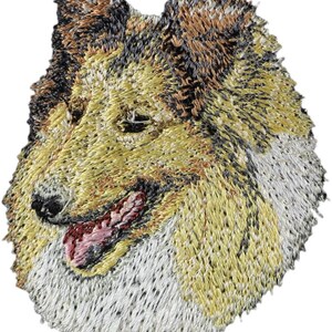Collie Rough Patch, Linguetta ricamata, Toppa con un cane, Toppa da cucire, Ricamo per cani, accessorio per il proprietario del cane, applique per gli amanti dei cani