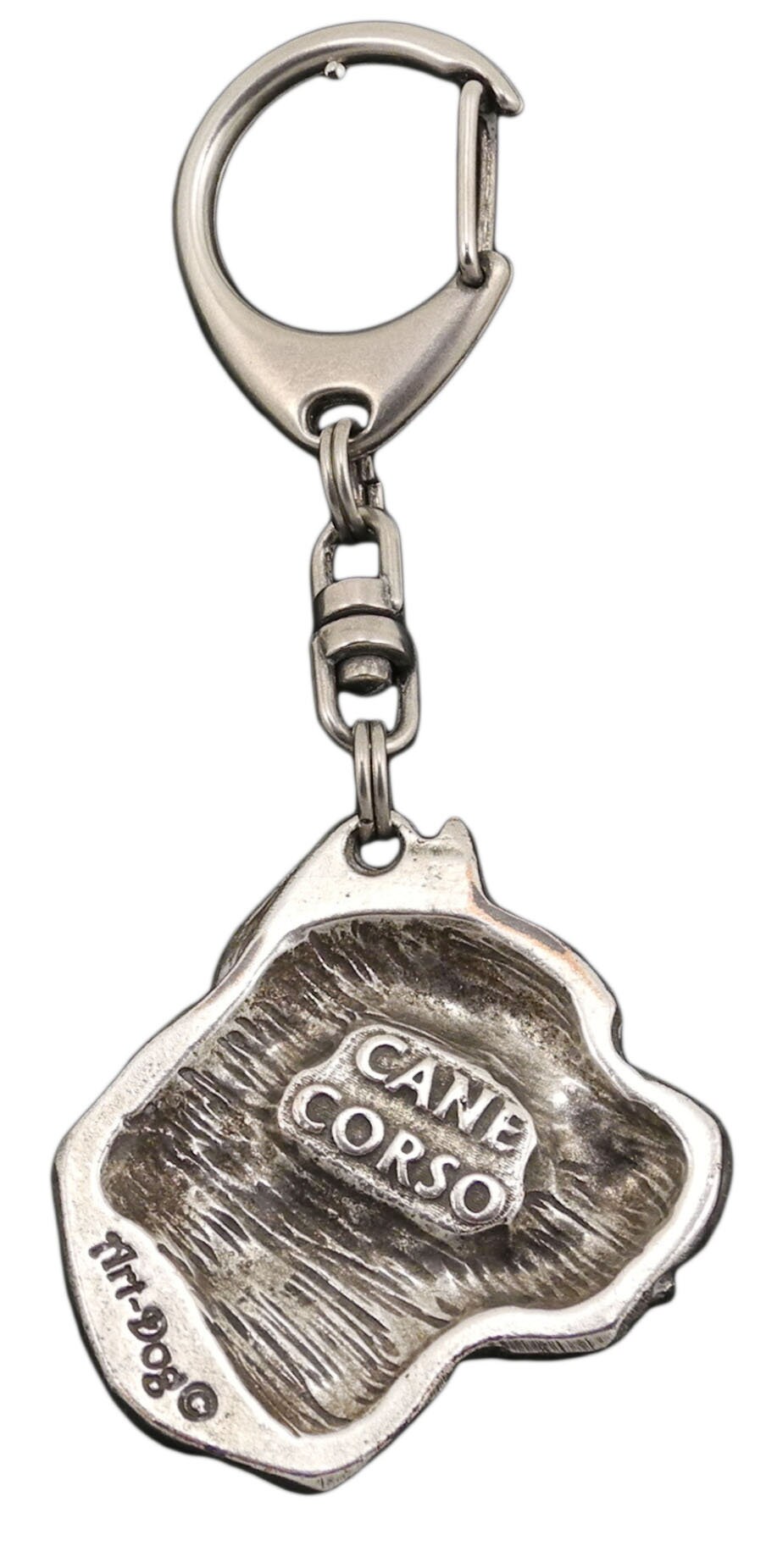 Cane Corso Keyring, Silver Plated Keychain, Key Ring With a Dog, Solid ...