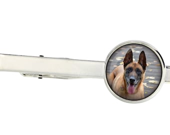 Malinois Tie Clip with a photo of a dog, Customizable men’s jewelry for pet lovers, Your photo, Handmade