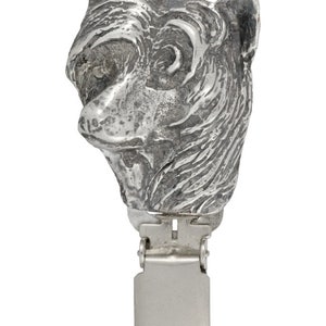 Chinese Crested Dog show number holder, Exhibit number clip, Dog number ring clip, Silver plated dog brooch, Dog show accessory