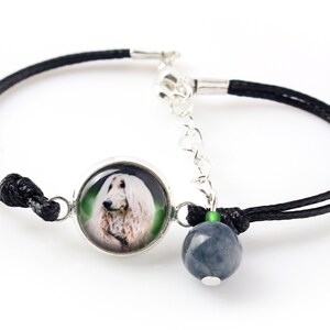 Afghan Hound Bracelet with a photo of a dog, Customizable jewelry for pet lovers, Your photo, Handmade