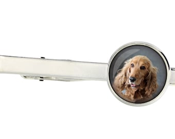 English Cocker Spaniel Tie Clip with a photo of a dog, Customizable men’s jewelry for pet lovers, Your photo, Handmade