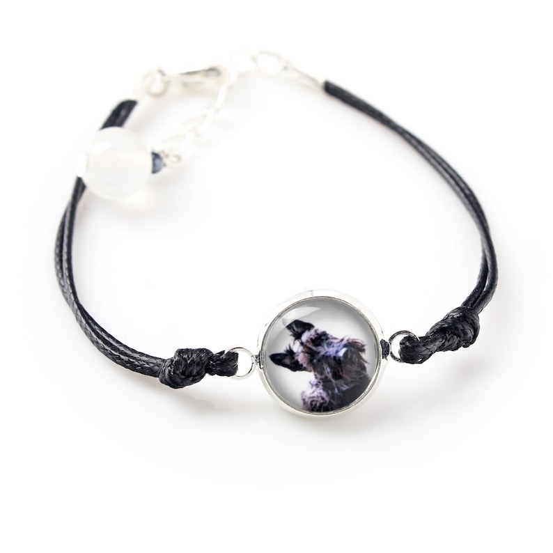 Customizable Bracelet and necklace with a photo of a dog Scottish terrier A set of jewelry in a gift box Handmade