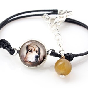 Tibetan Mastiff Bracelet with a photo of a dog, Customizable jewelry for pet lovers, Your photo, Handmade