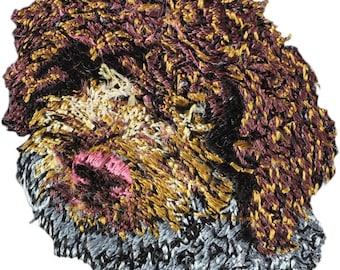 Lagotto Romagnolo Patch, Embroidered Tab, Patch with a dog, Sew on patch, Dog embroidery, dog owner accessory,  dog lover applique