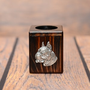 Boxer Tealight Holder, Tea Light Stand, Wooden Candle Holder, Home and office decor, Dog person gift, Decoration for dog lover