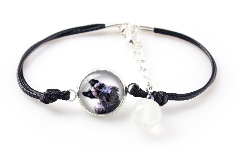 Customizable Bracelet and necklace with a photo of a dog Scottish terrier A set of jewelry in a gift box Handmade
