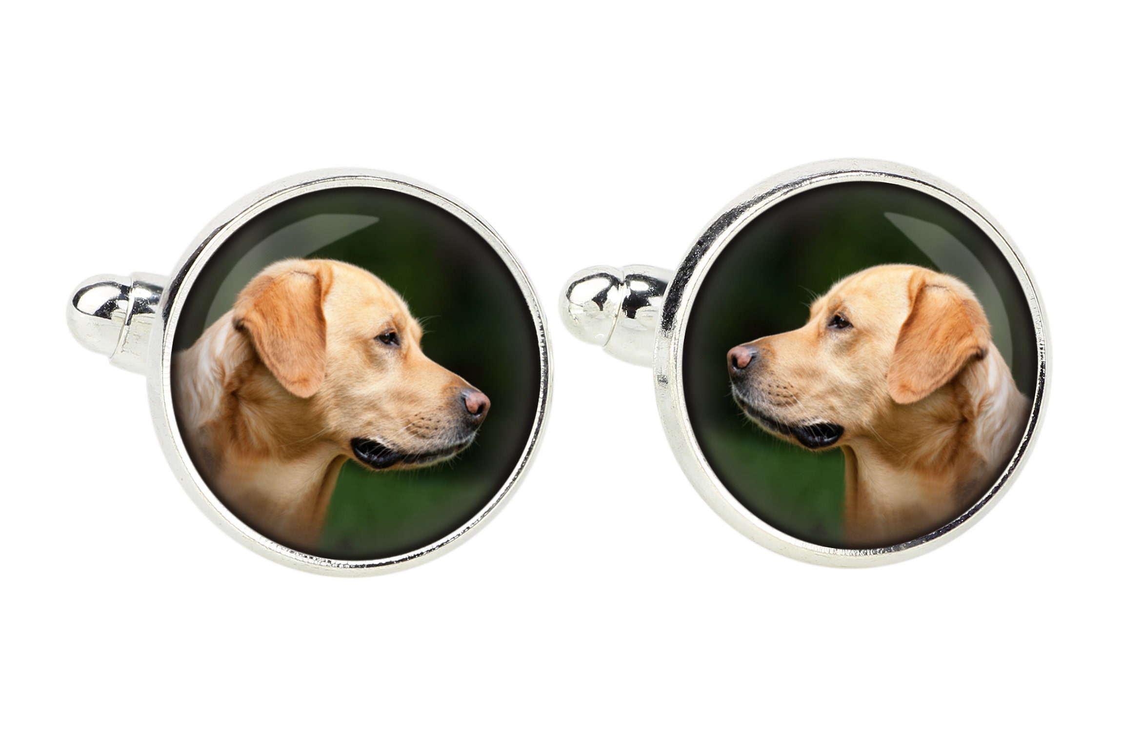 Labrador Retriever Cufflinks with a photo of a dog, Customizable men’s jewelry for pet lovers, Your photo, Handmade