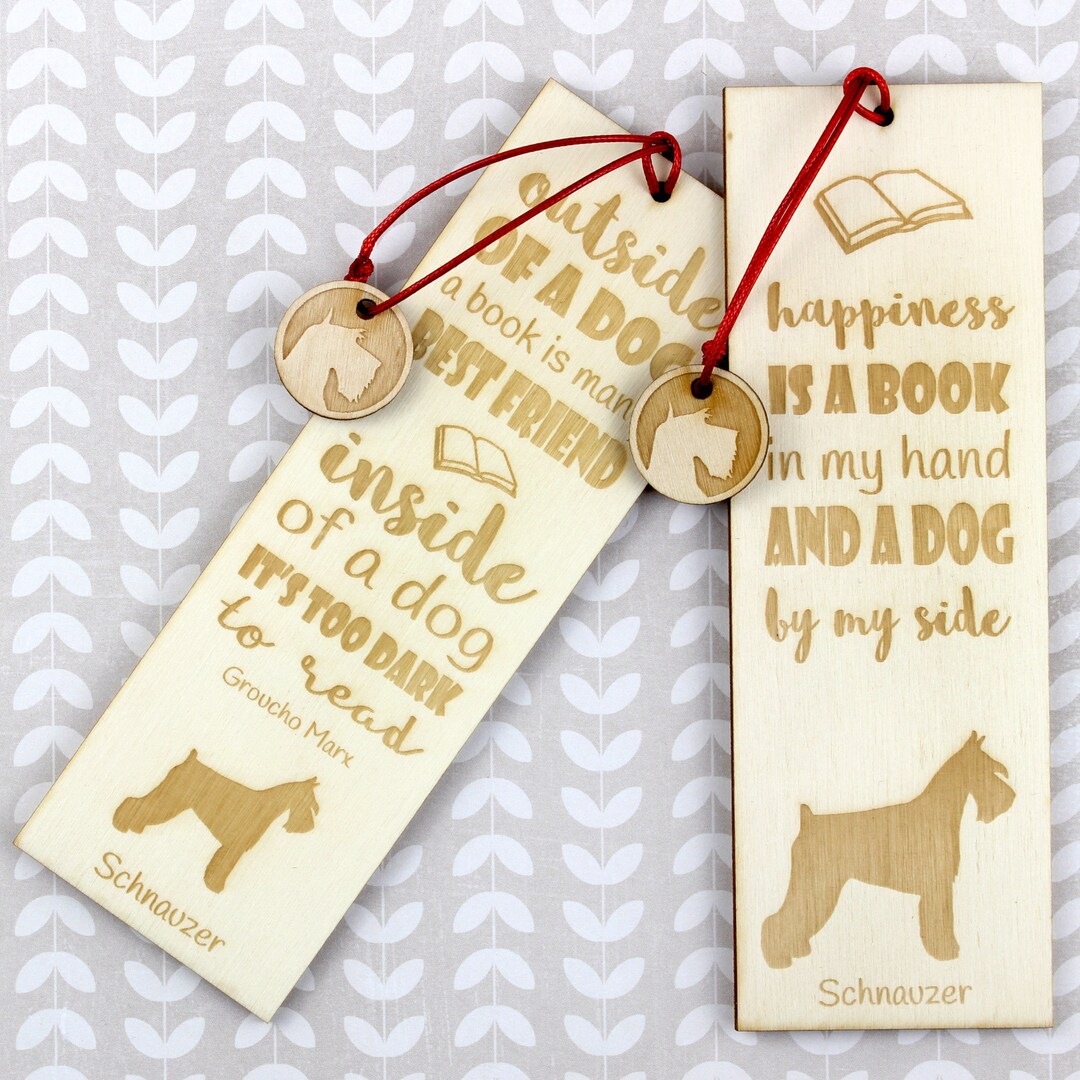 Schnauzer Bookmark, Engraved Bookmark With a Dog, Custom Bookmark ...
