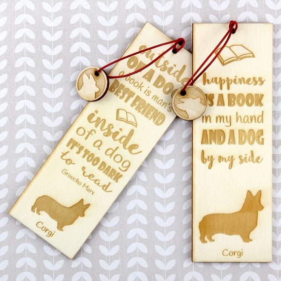 Bookmark - PERSONALIZED Corgi Dog - Birch wood Bookmark - PERSONALIZED Corgi Dog - Birch wood