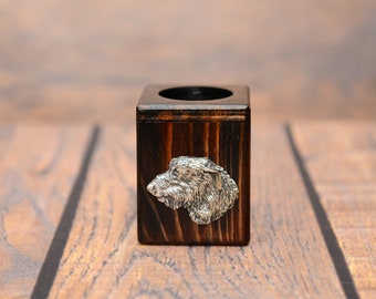 Portavelas de té Irish Wolfhound, soporte para velas de té, portavelas de madera, decoración para el hogar y la oficina, regalo para amantes de los perros, decoración para amantes de los perros