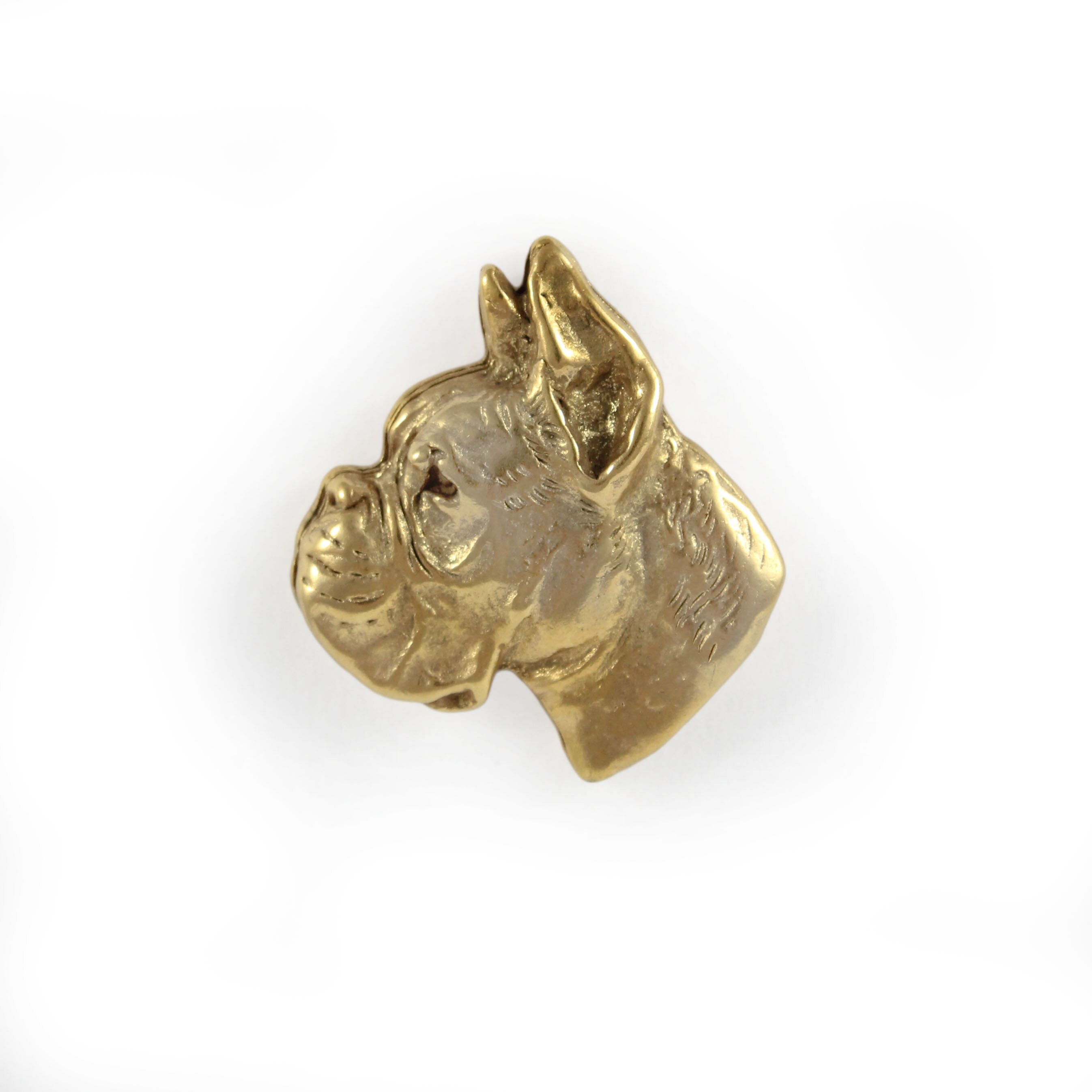 Boxer head Pin, Gold Plated Brooch, Elegant Dog Lover Accessory, Pin with dog, Gift box, Gift for Dog Person