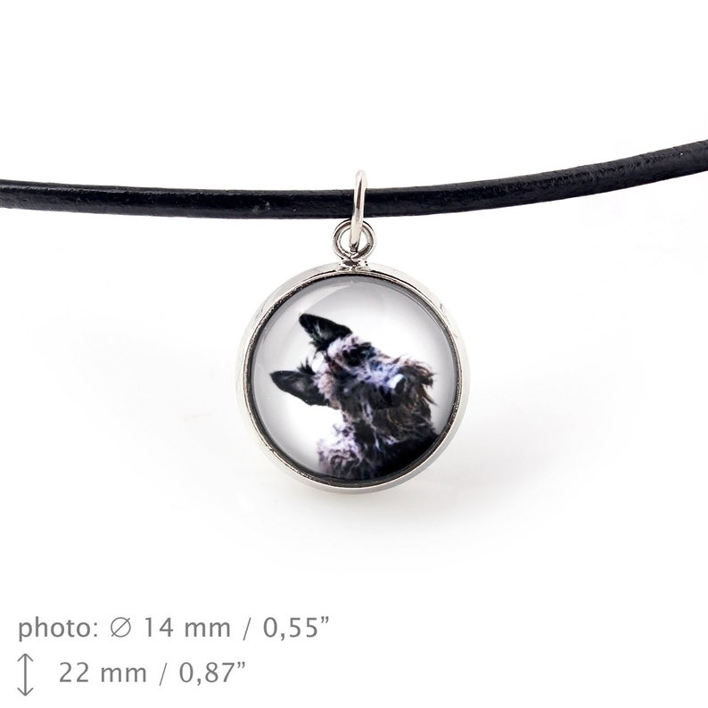 Customizable Bracelet and necklace with a photo of a dog Scottish terrier A set of jewelry in a gift box Handmade