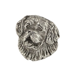 Sint-bernardstift, verzilverde broche, elegant accessoire voor hondenliefhebber, speld met hond, geschenkdoos, cadeau voor hond