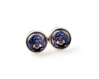 Dachshund wirehaired Stud earrings with a photo of a dog, Customizable jewelry for pet lovers, Your photo, Handmade