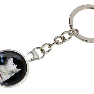 Akita Inu Keyring with a photo of a dog, Customizable keychain for pet lovers, Your photo, Handmade