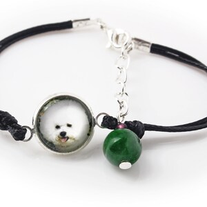 Bichon Bracelet with a photo of a dog, Customizable jewelry for pet lovers, Your photo, Handmade