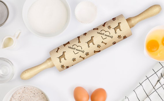 Samoyed Small Rolling  Pin for Cookies with Dog/'s Body Embossing Rolling Pin Engraved Rolling-pin Roller with Your Pattern