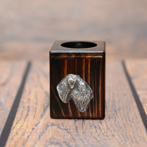 Black Russian Terrier Tealight Holder, Tea Light Stand, Wooden Candle Holder, Home and office decor,Dog person gift,Decoration for dog lover
