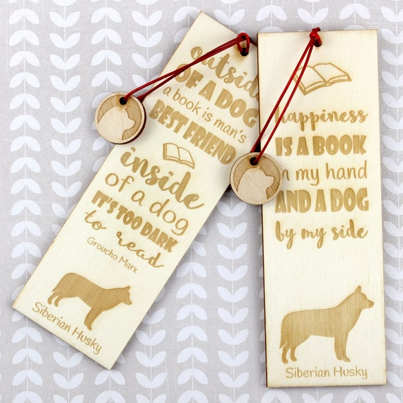 Bookmark - Siberian Husky PERSONALIZED Dog - Birch wood Bookmark - Siberian Husky PERSONALIZED Dog - Birch wood