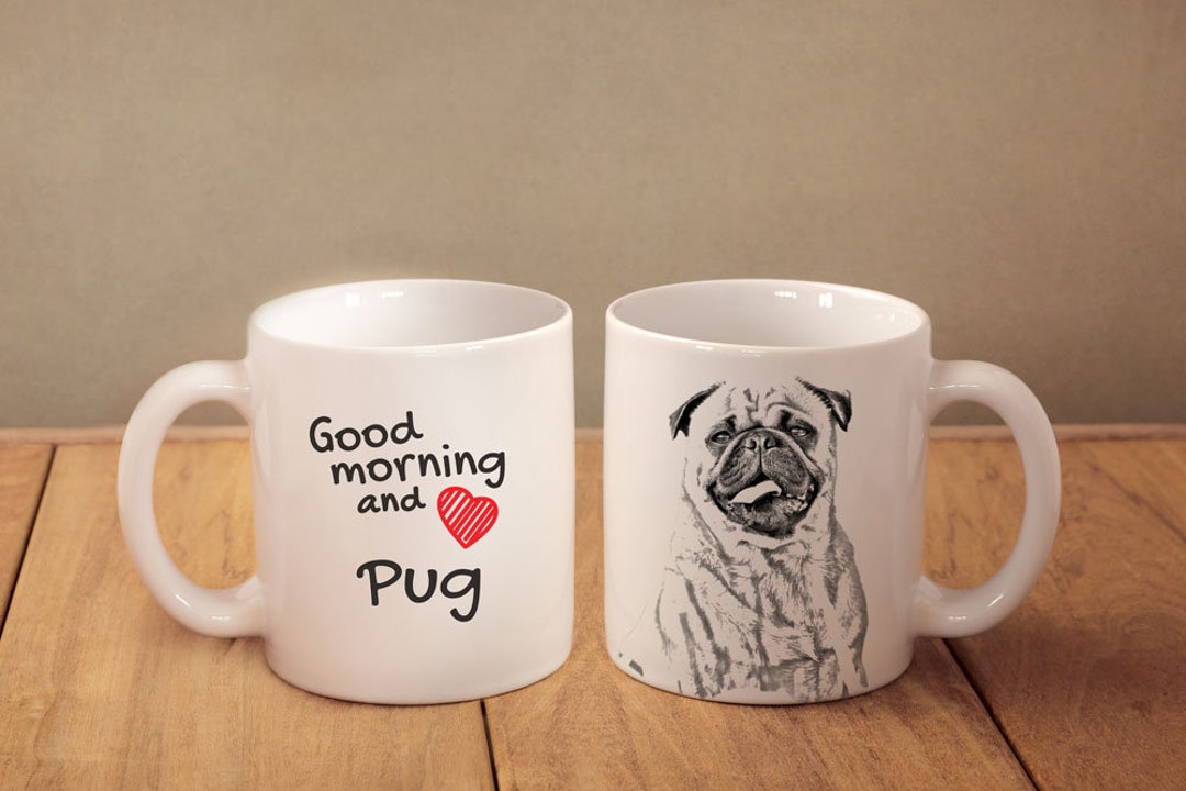 Tazza in ceramica con stampa di cani, per amanti dei cani e appassionati di caffè, design adorabile cucciolo #44 (nero, grande (445 ml
