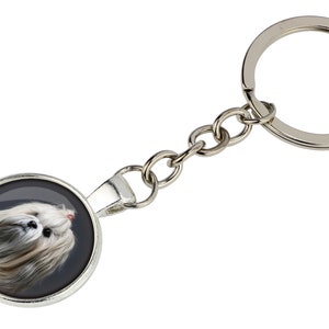 Lhasa Apso Keyring with a photo of a dog, Customizable keychain for pet lovers, Your photo, Handmade