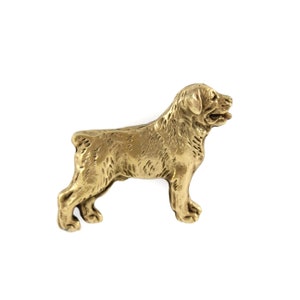 Rottweiler-lichaamsspeld, vergulde broche, elegant accessoire voor hondenliefhebber, speld met hond, geschenkdoos, cadeau voor hond