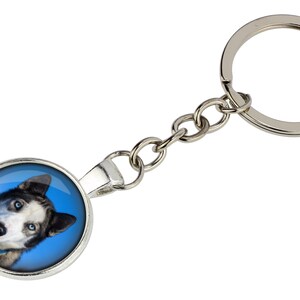 Siberian Husky Keyring with a photo of a dog, Customizable keychain for pet lovers, Your photo, Handmade