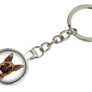 Porte-clés berger allemand avec une photo d'un chien, Porte-clés personnalisable pour les amoureux des animaux de compagnie, Votre photo, Fait main