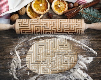 Labyrinth, Falle, Puzzle, Rätsel, Geometrisches Muster Nudelholz mit Ihrer Muster