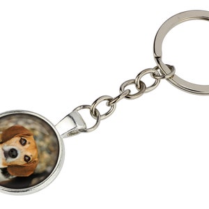 Beagle Keyring with a photo of a dog, Customizable keychain for pet lovers, Your photo, Handmade